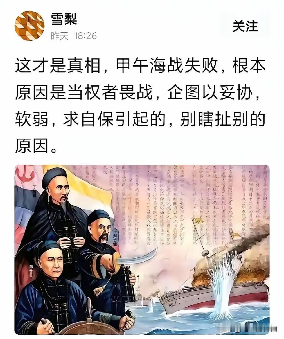 甲午为什么清政府战败？九边有一篇文章《没有一片雪花是无辜的》，写的就跟客观。