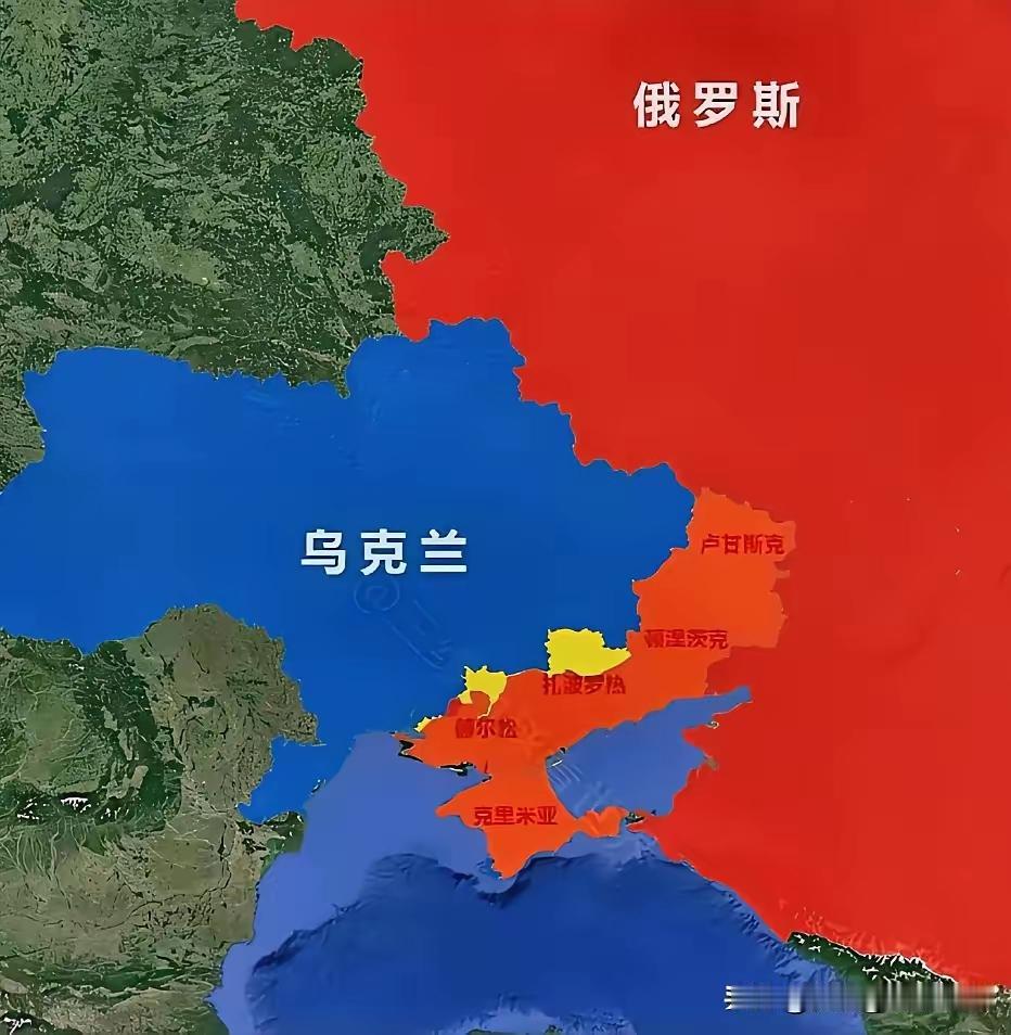 如果不出意外，以后的乌克兰，基本上就是蓝色那部分的样子了。​不得不说，这就是跟