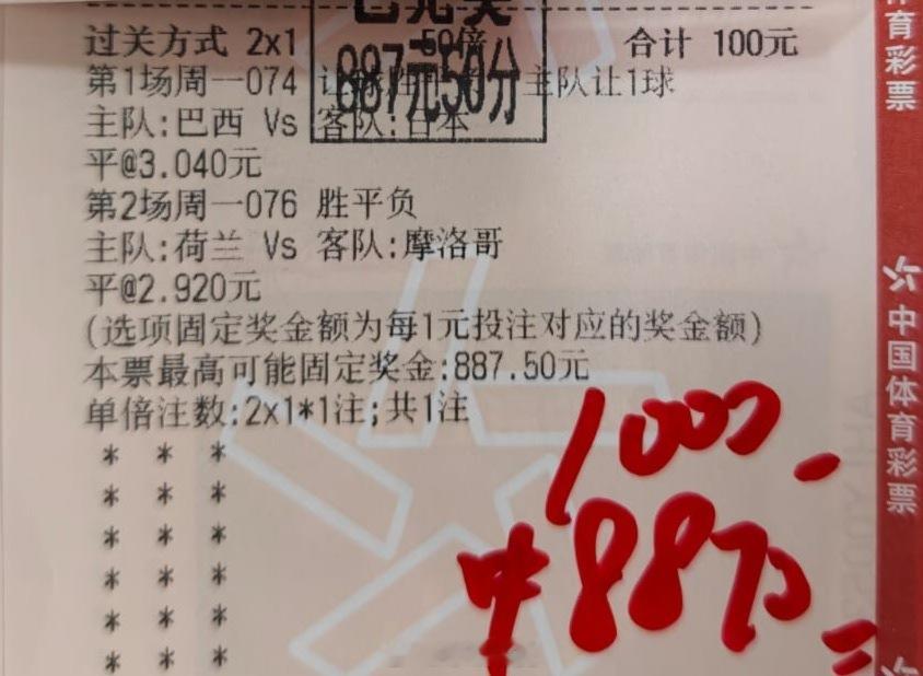 2串1平局全中，收获8Q！赛前分析完美兑现。巴西vs日本