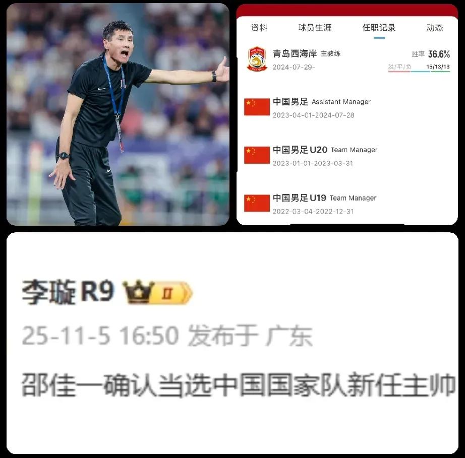 随着前国脚邵佳一成为国足新一任主帅，可能触发的一连串蝴蝶效应1，邵佳一拟定新