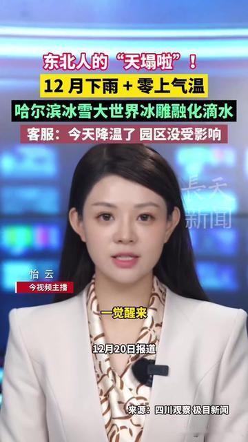 东北人今年的冬天，算彻底懵圈了！往年今天哈尔滨的风，能把睫毛冻成冰棱子，