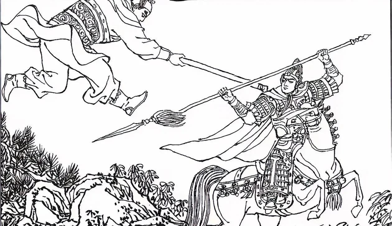 辽国大将萧俊一枪挑死宋国四猛大将刘黑虎，呼延庆疼的在马上一摘歪，刚要提枪上马，永