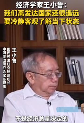 “中国离发达国家还很遥远！”今年6月，经济学家王小鲁表示：“按经济总量，我们仅次