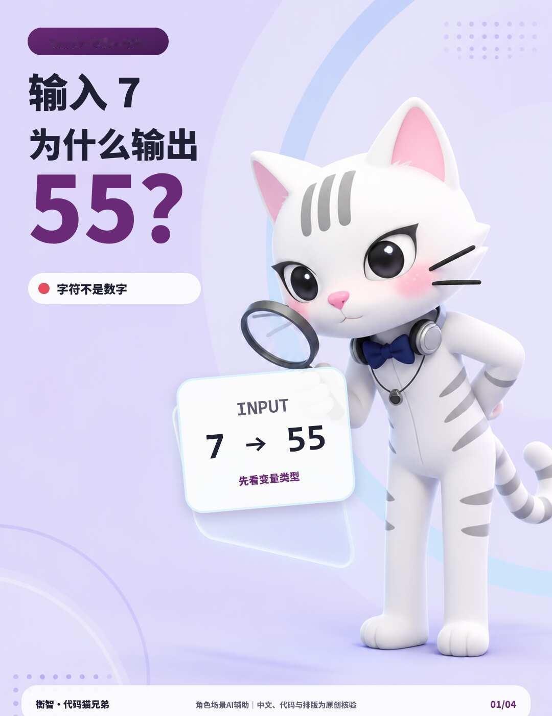 C++输入7，为什么输出55？明明输入的是7，程序却打印出55。这不是电