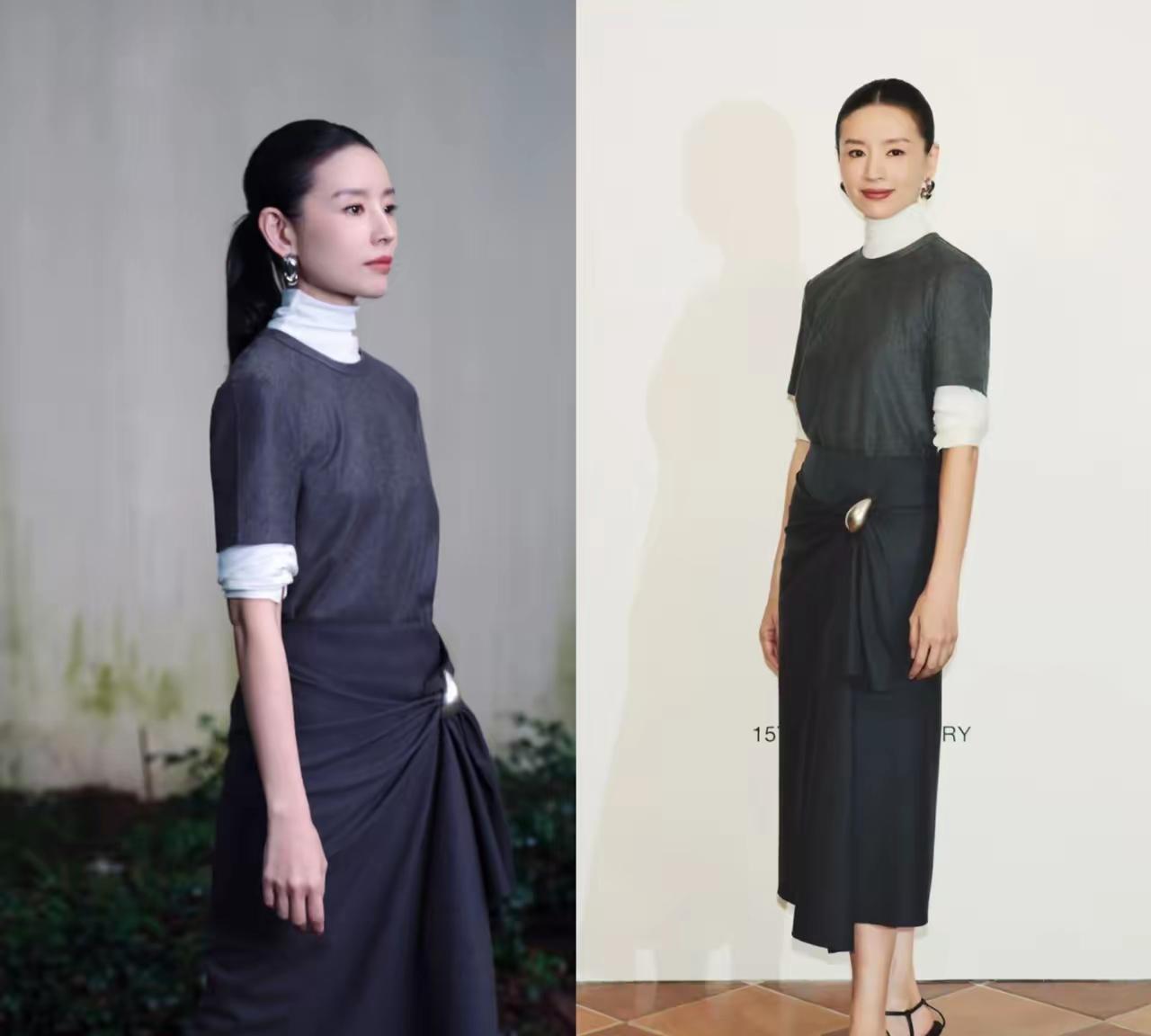 啊！真美！如此优雅，这般有气质，感觉董洁宛如奥黛丽·赫本附身。女人果真要瘦，方