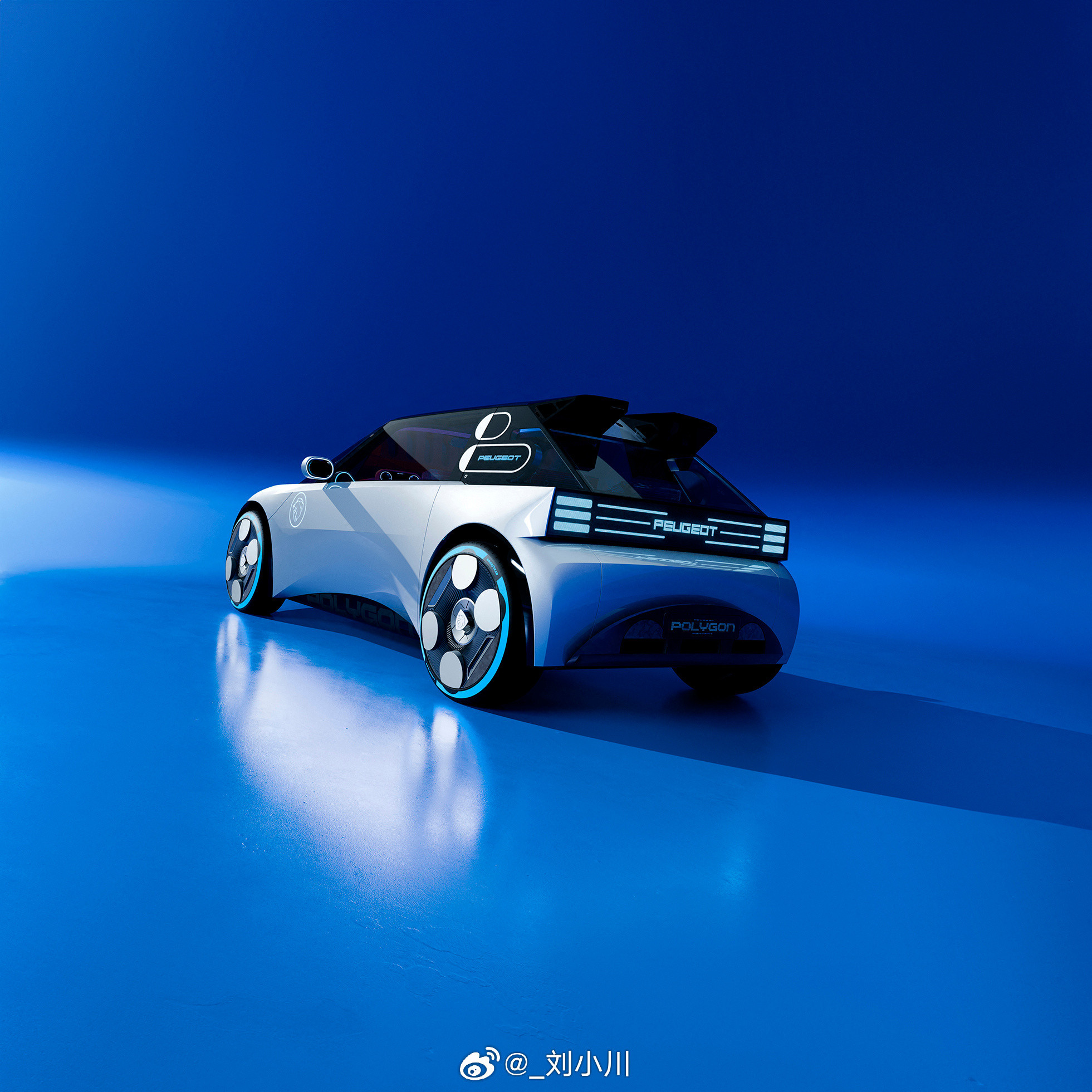 下一代标致E-208渲染图图1至图5为此前标致POLYGON概念车，预见了