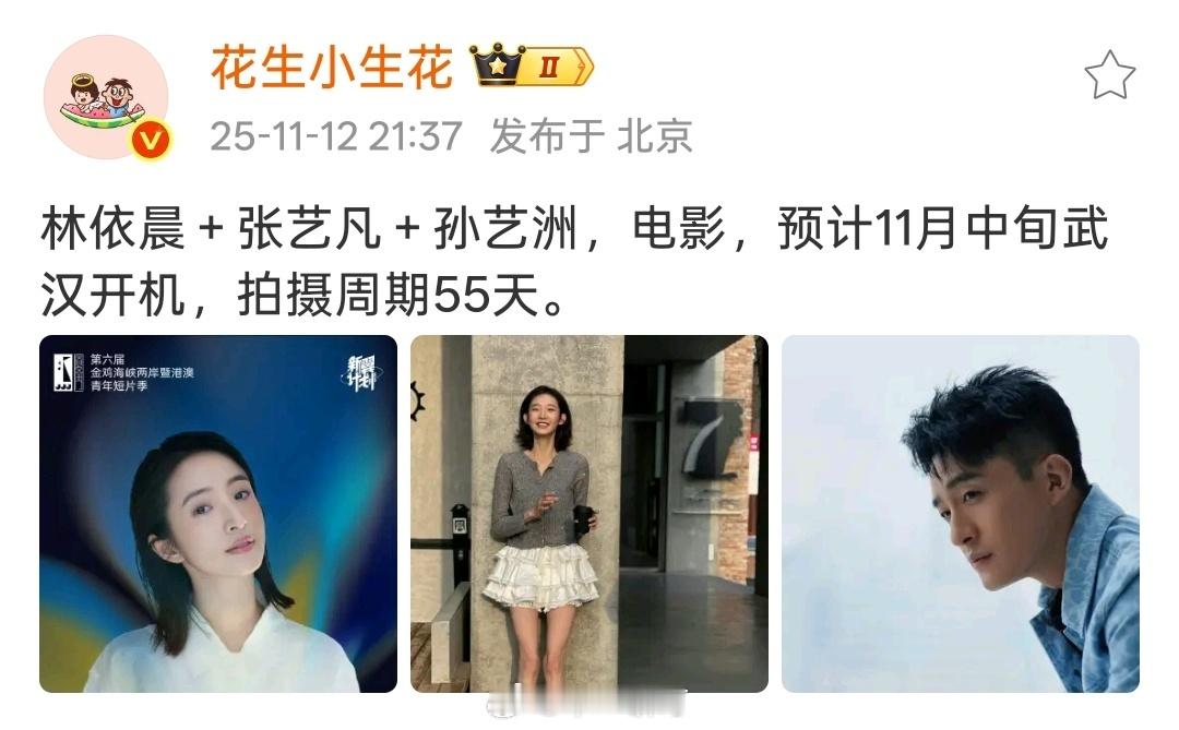 林依晨来内地拍电影也是没想到...这三个人的组合票房奔着2000w去的吧