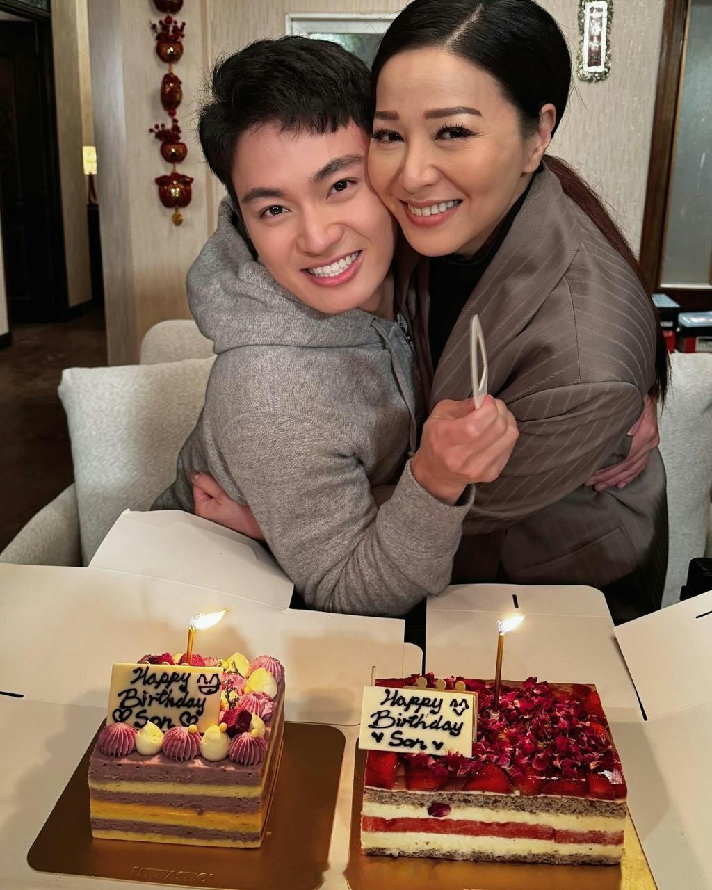 星岛：母亲节周嘉洛突袭滕丽名豪宅登门送花爱回家熊尚善金城安亲吻合照尽显母子情