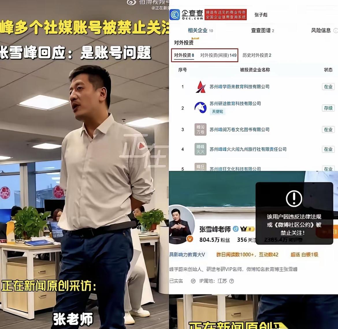 我一直以为张雪峰就是个靠嘴皮子吃饭的网红。直到手贱去查了一下他的公司…好家伙