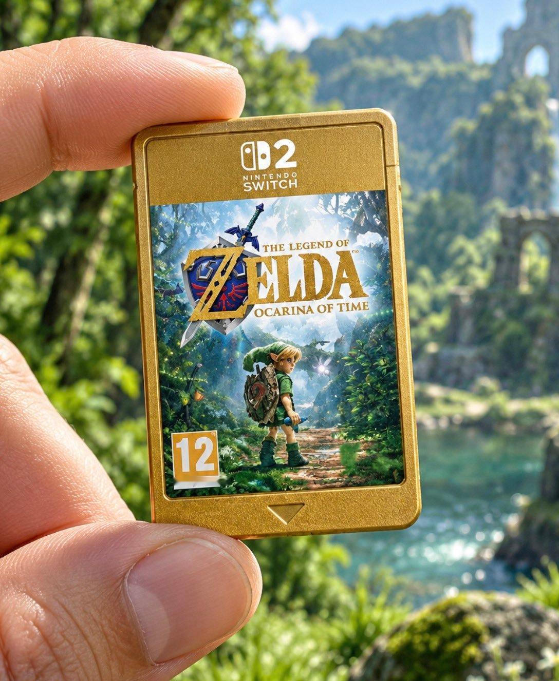 【网友制作《时之笛RE》金色Switch2卡带效果图】海外玩家Cris_Arca