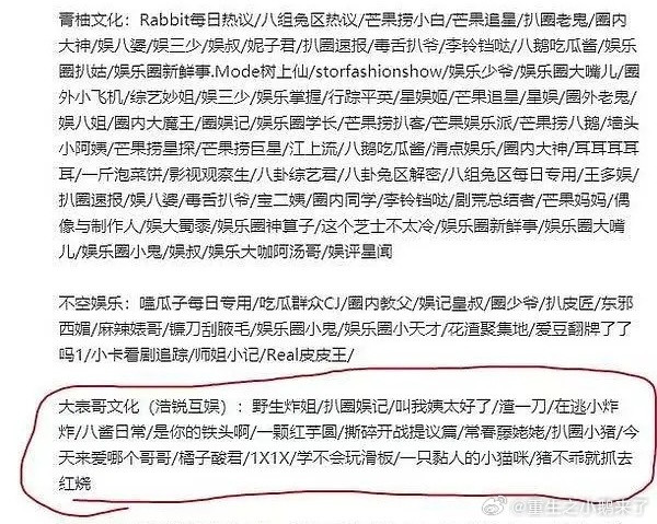 这次被抓的几个营X号都显示是大表哥文化MCN的，原来大表哥文化MCN有这么多人啊