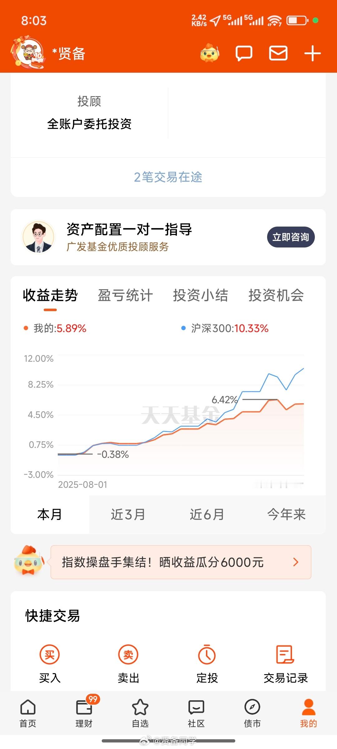 今年已经过了2/3，股市最近几个月挺猛，刚看了一眼我的基金账户，基本上是属于