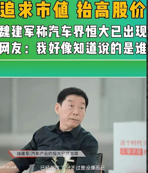 魏建军再次爆雷，汽车圈'恒大'浮出水面，网友：这坑太大填不上了？"长城汽车老