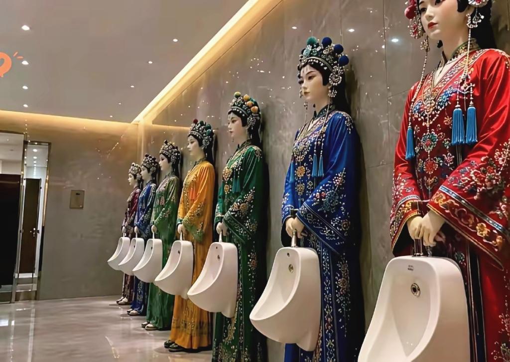 不知道这是谁这么有才设计出来的男厕所，这男生还能不能好好的上厕所了。这样上厕所会