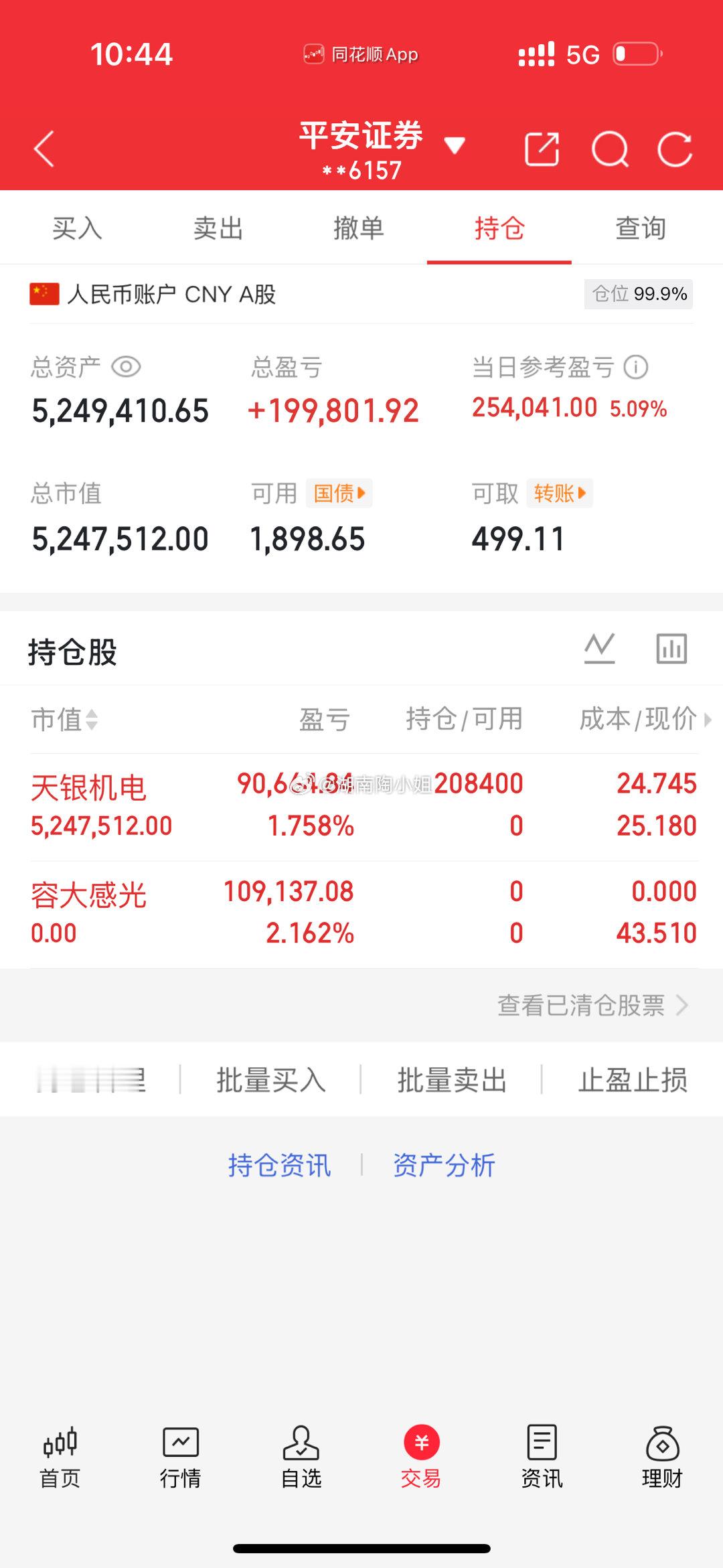 今日卖出：容大感光今日买入：天银机电我将记录每一天的操作，用行动见证！希望各位股