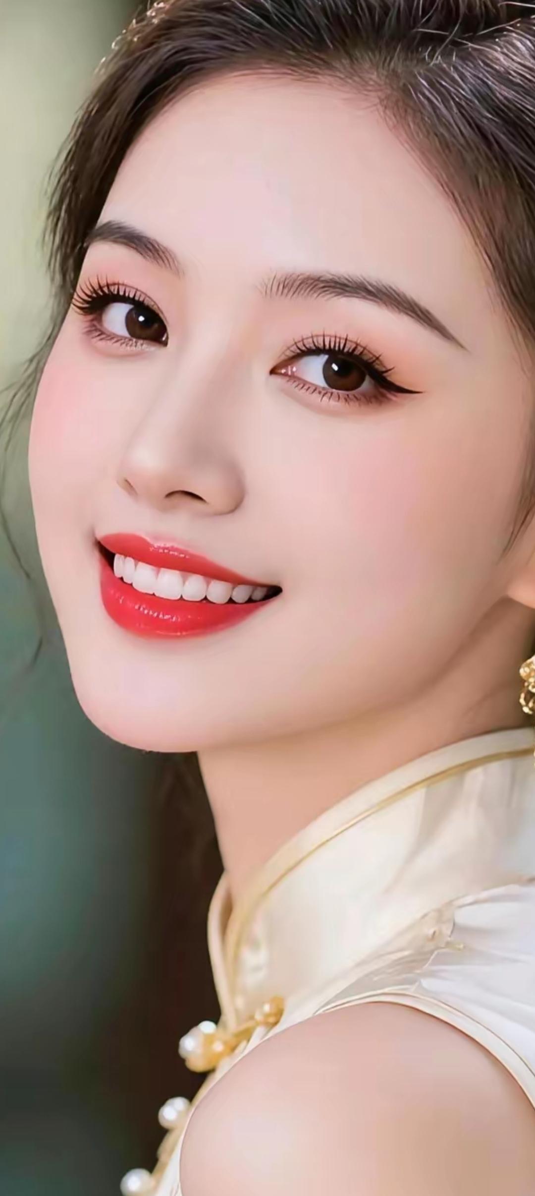 优雅旗袍美人，微笑如花绽放