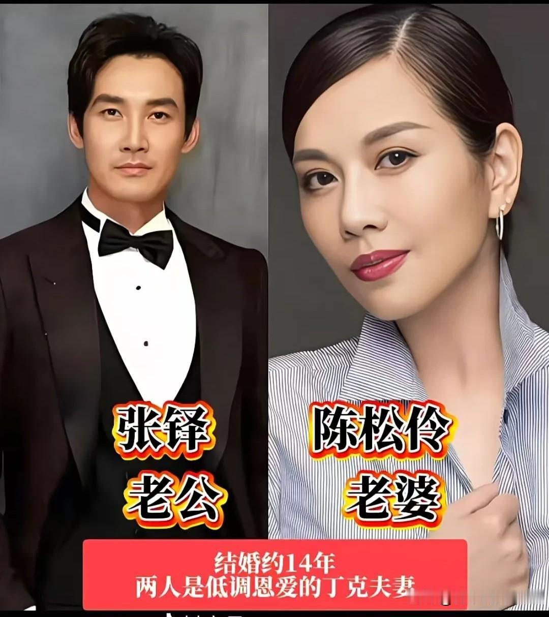 盘点8对低调过日子的实力派明星夫妻！1. 张铎&陈松伶｜结婚14年​2.