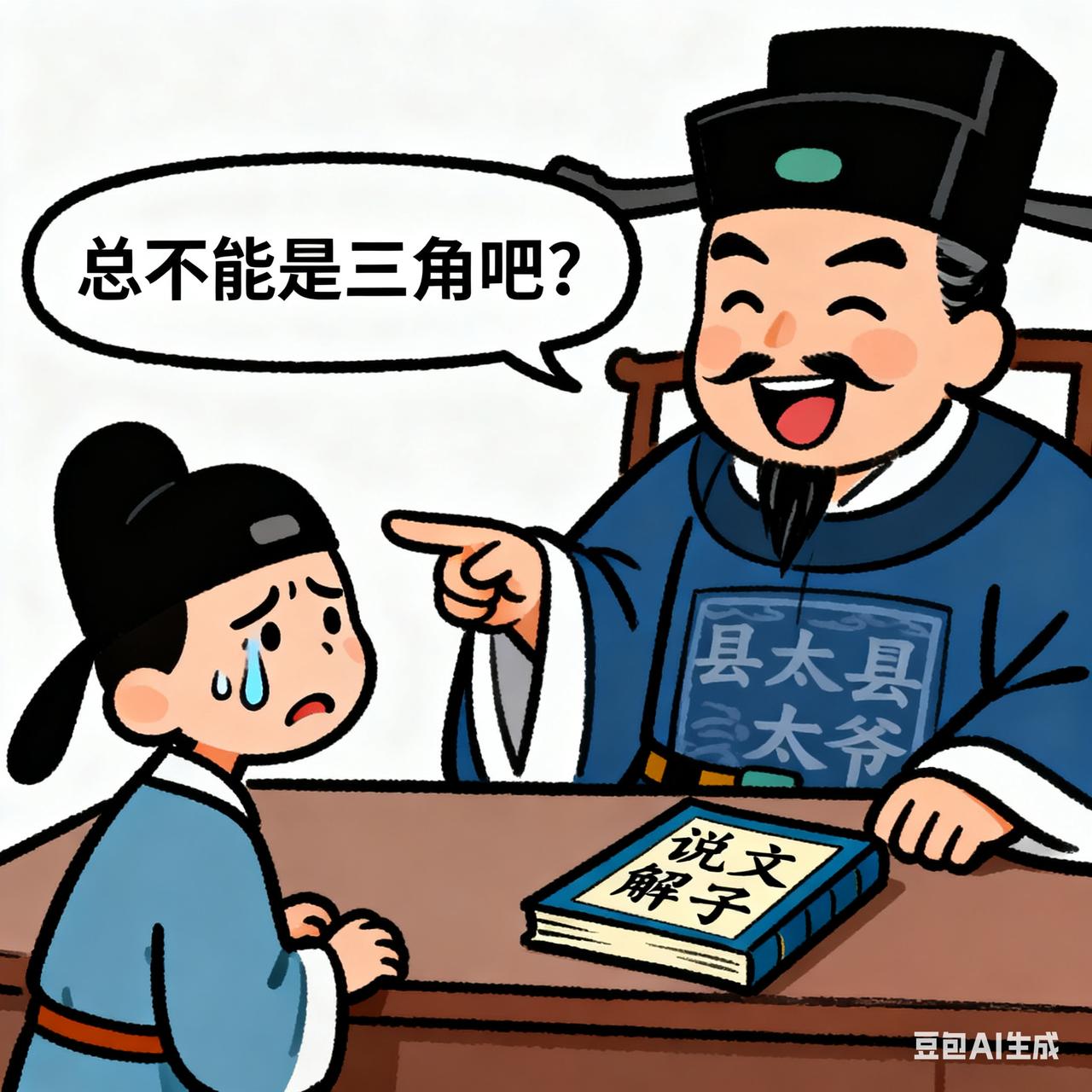 古代笑话有个小吏学写公文，总把“该员”写成“该圆”。县太爷看了皱眉：“‘员’