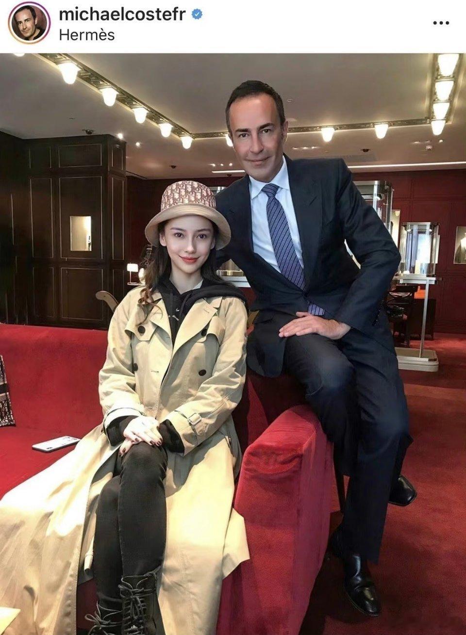angelababy和爱马仕总监老友合照再加一｜angelababyAngel