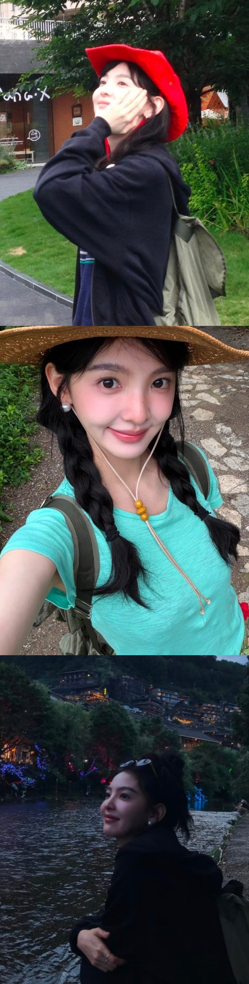 章若楠今年每套私服穿搭都好能打在Ins更新的照片尤其美丽​