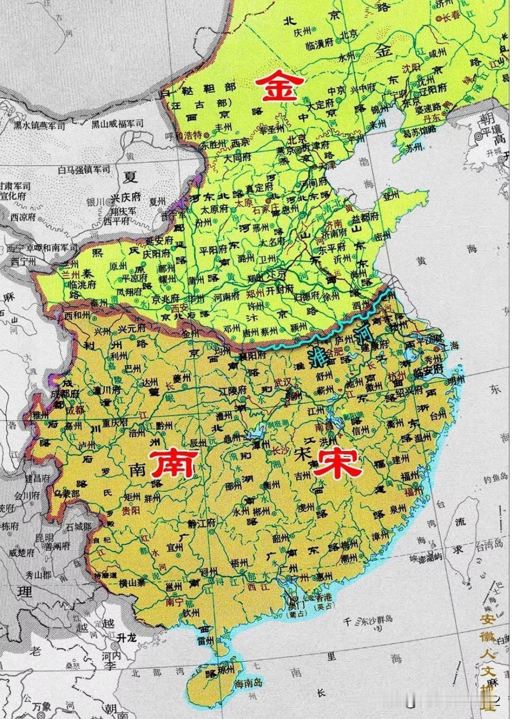 南宋冷笑话：金有狼牙棒，宋有天灵盖。​金有拐子马，宋有麻扎刀；金有金兀术，