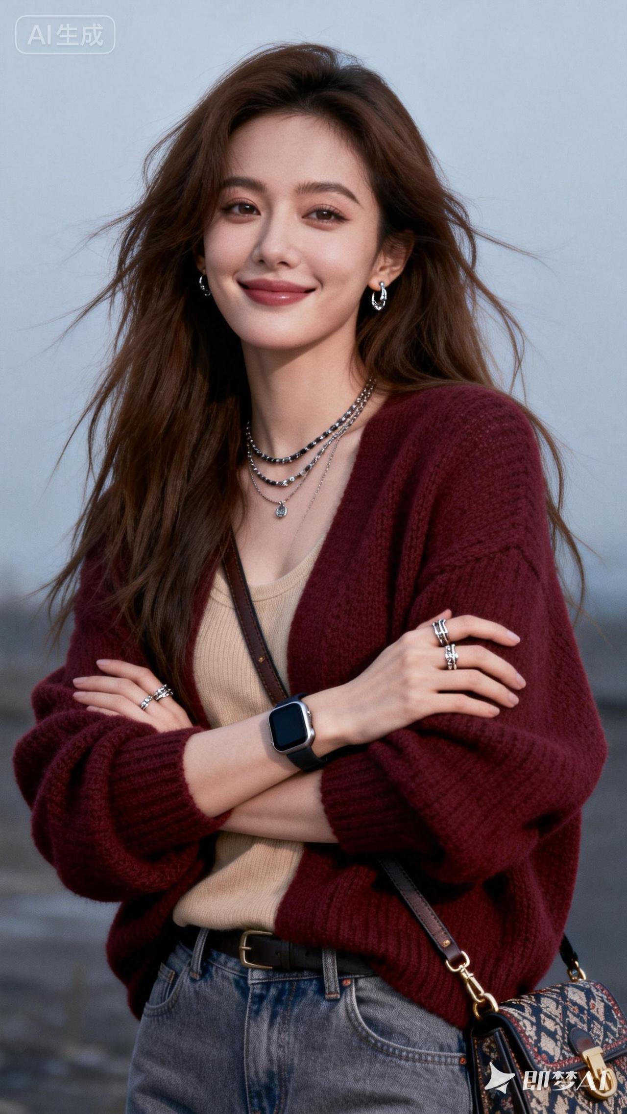 元气少女穿搭指南，温暖毛衣+牛仔裤，轻松出街！