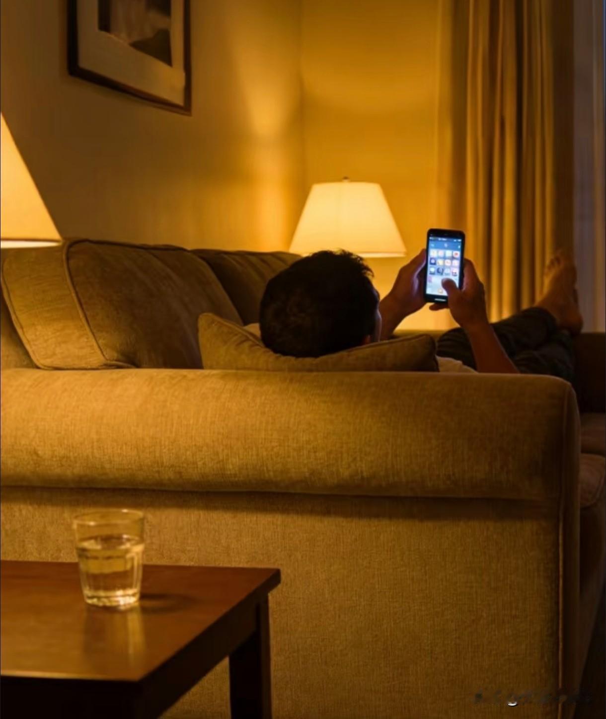 和几个朋友聊起了各自的老公，都是一模一样的。一下班就往沙发上一躺，手机捧得高