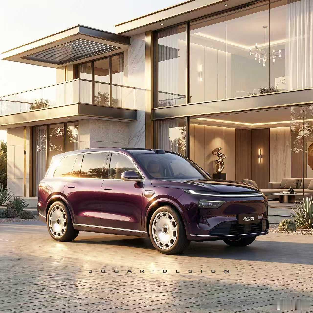 奕境旗舰大六座SUV猜想图曝光虽然大家的猜测在细节上会略有不同，但贯穿式灯带、