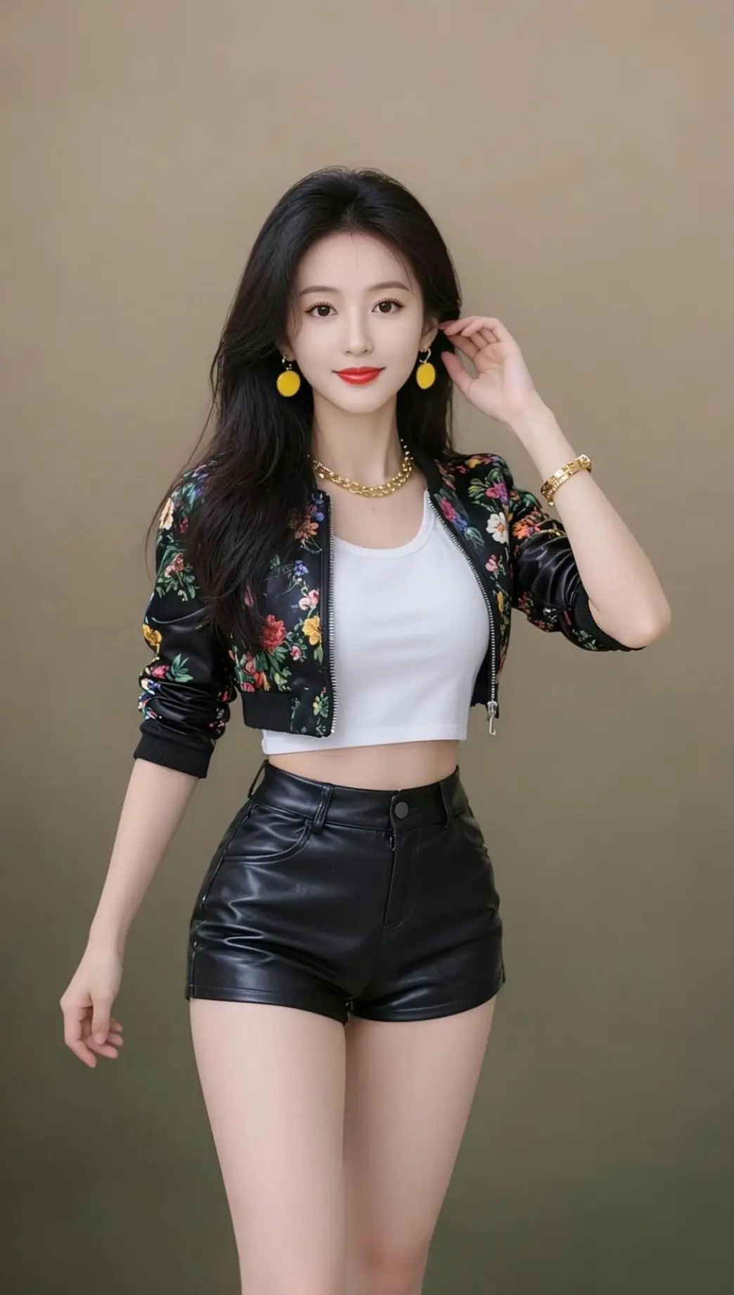 AI酷感皮衣写真 随变ai随便玩