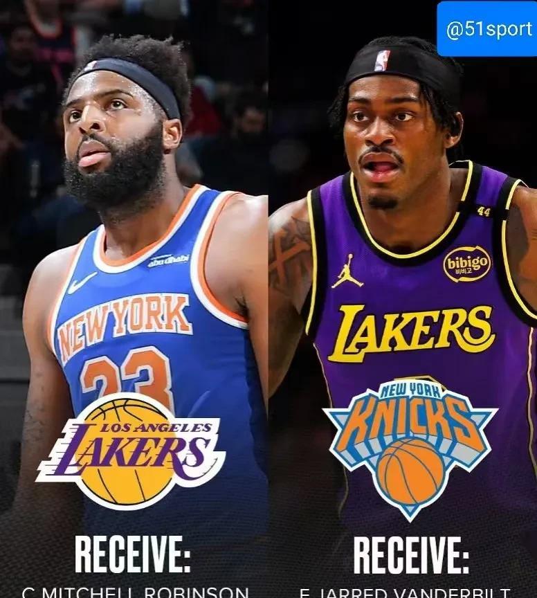 今天给出三份NBA交易建议第一份，米切尔-罗宾逊单换范德比尔特。唐斯来了之后