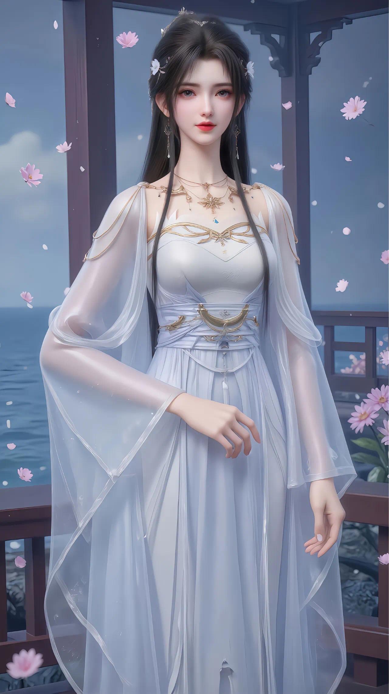 完美世界清漪仙子【精致美图】上界后第一次出场的建模，看起来更清新脱俗！国产动