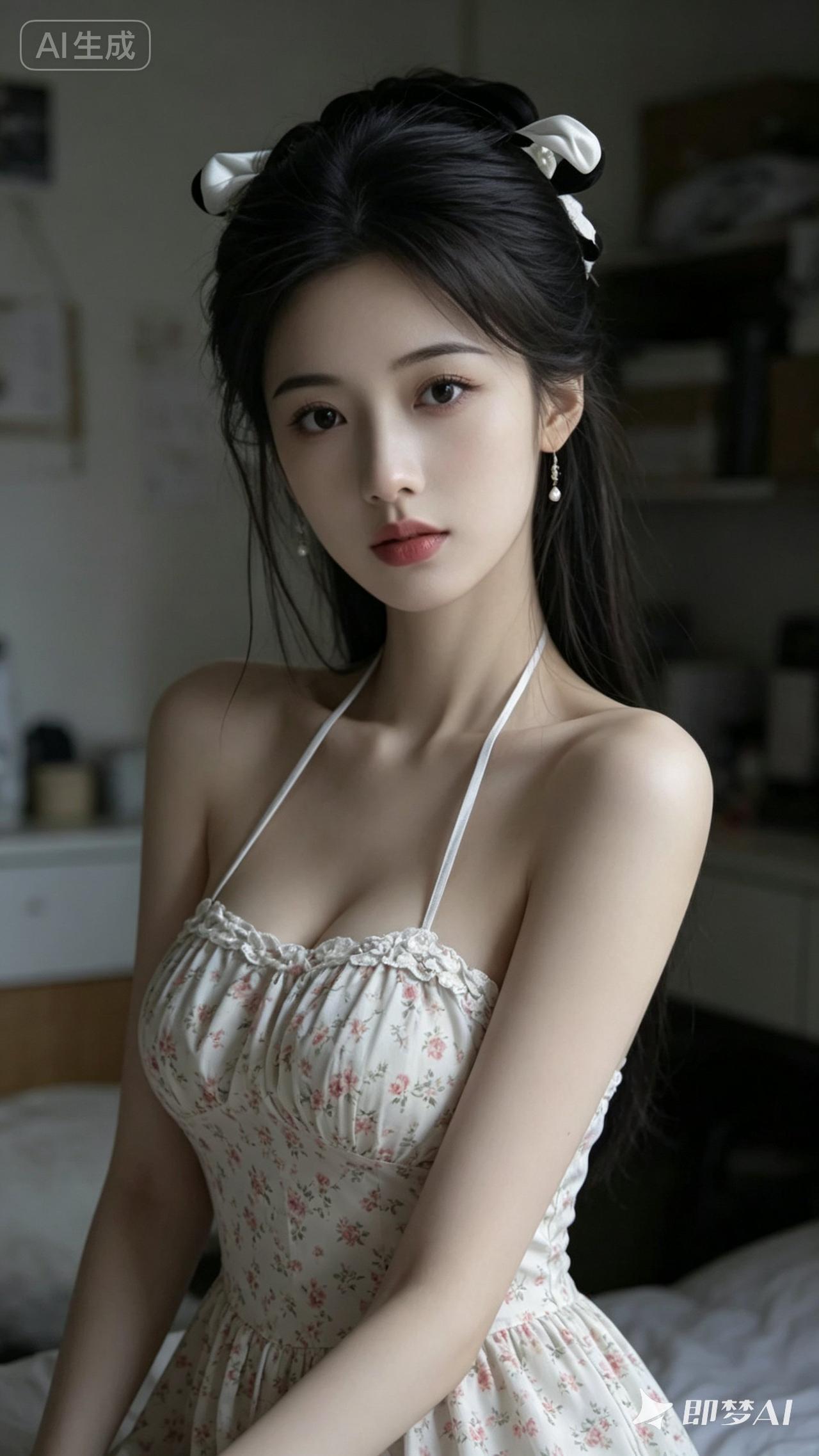 甜美少女风，花裙与蝴蝶结的完美搭配，清新自然，少女心爆棚！🌸💖