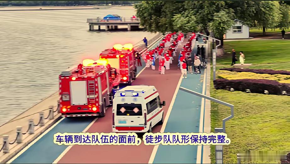城市公园暴走团可不可以给特勤车辆让让路，他们眼里还有公序良知吗？目测百人暴走团举