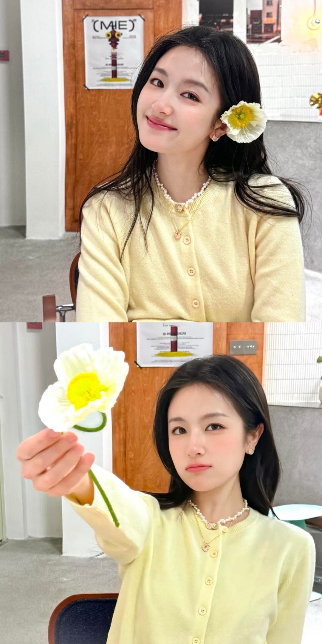 李兰迪的秋日冰奶茶滤镜李兰迪穿背带裤的秋日造型，减龄又可爱，阳光照在她发顶，那层