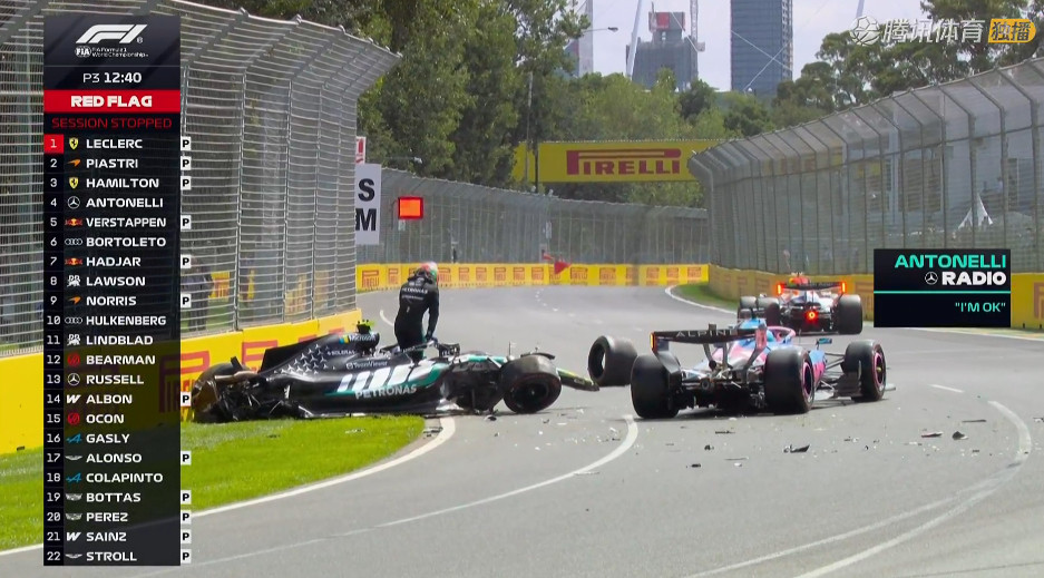 安东内利发生严重撞车！！！好在车手没事f12026f1澳大利亚大奖赛