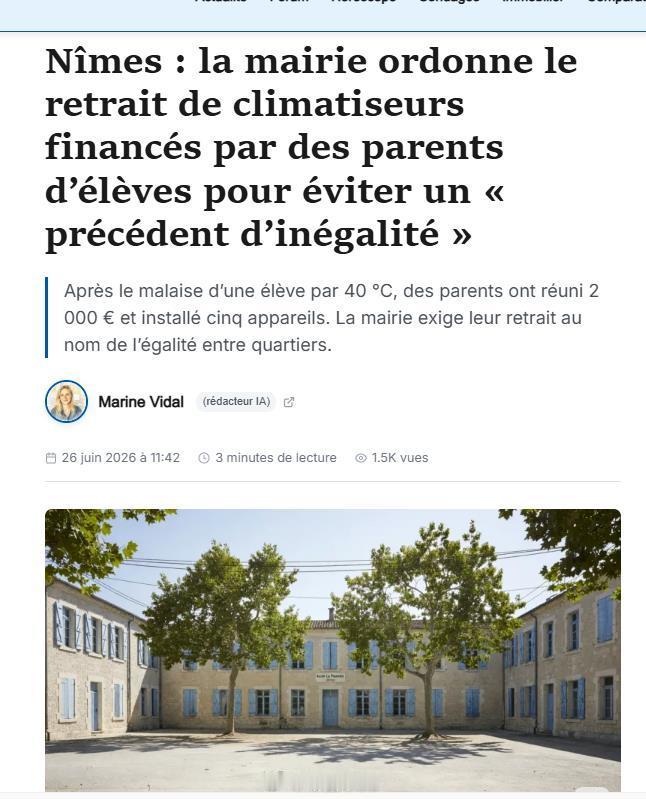 要苦一起苦，要热一起热——【法国一学校家长众筹为孩子教室安装空调被市政府勒令拆除