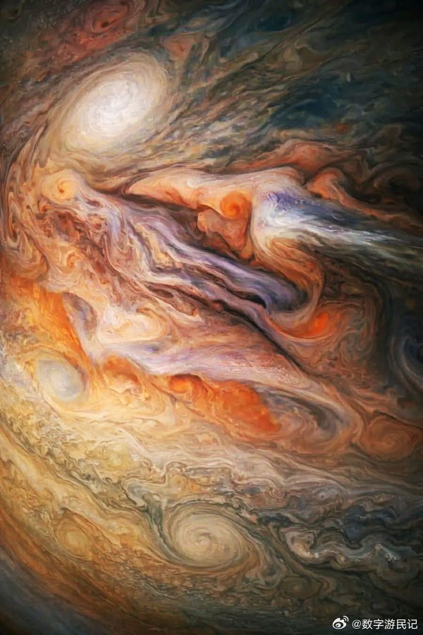 不是一幅画。一颗正在发怒的行星。这是木星——太阳系中最重的世界——从如此近的距离