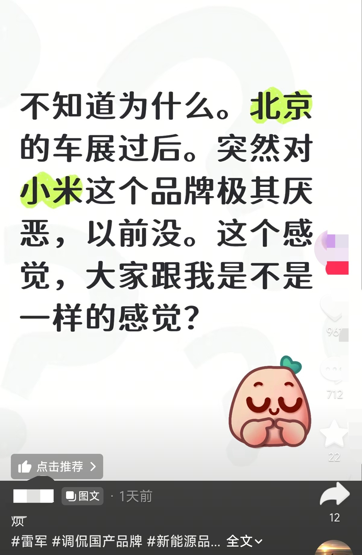 怎么那么喜欢整这些虚头巴脑的，北京车展小米咋了你了？是你去小米汽车展台免费的水没