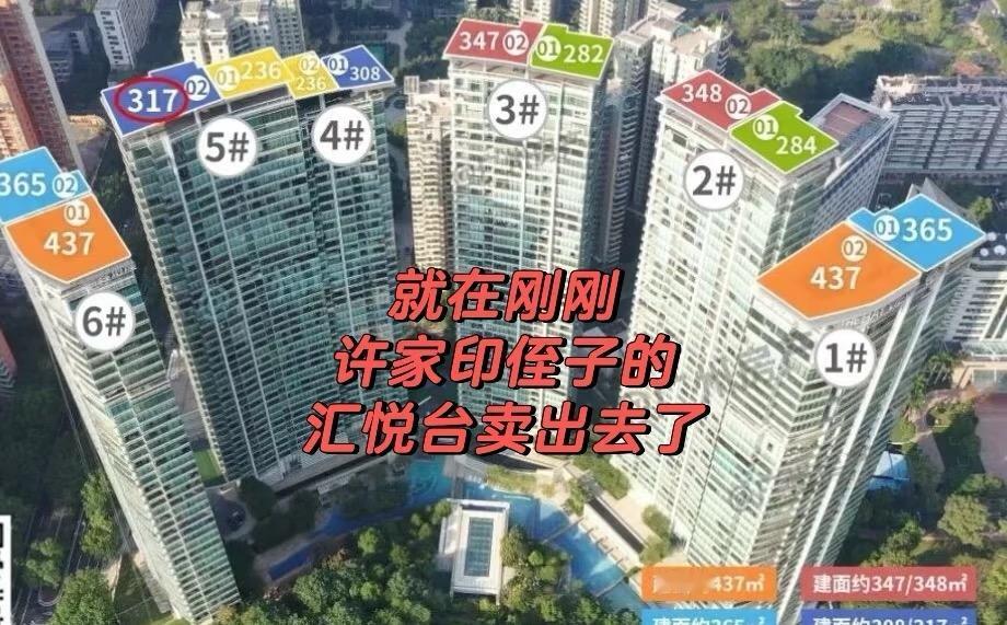 就在刚刚，许家印侄子的汇悦台成功售出啦！成交总价5016万，单价15.8万/平。