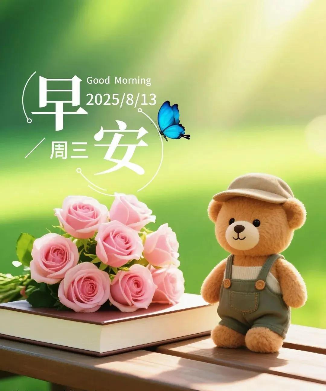 《晨曦》朝晖破霭染林梢，露缀芳丛映翠绡。风送清芬侵绮户，霞铺锦缎罩朱桥。莺