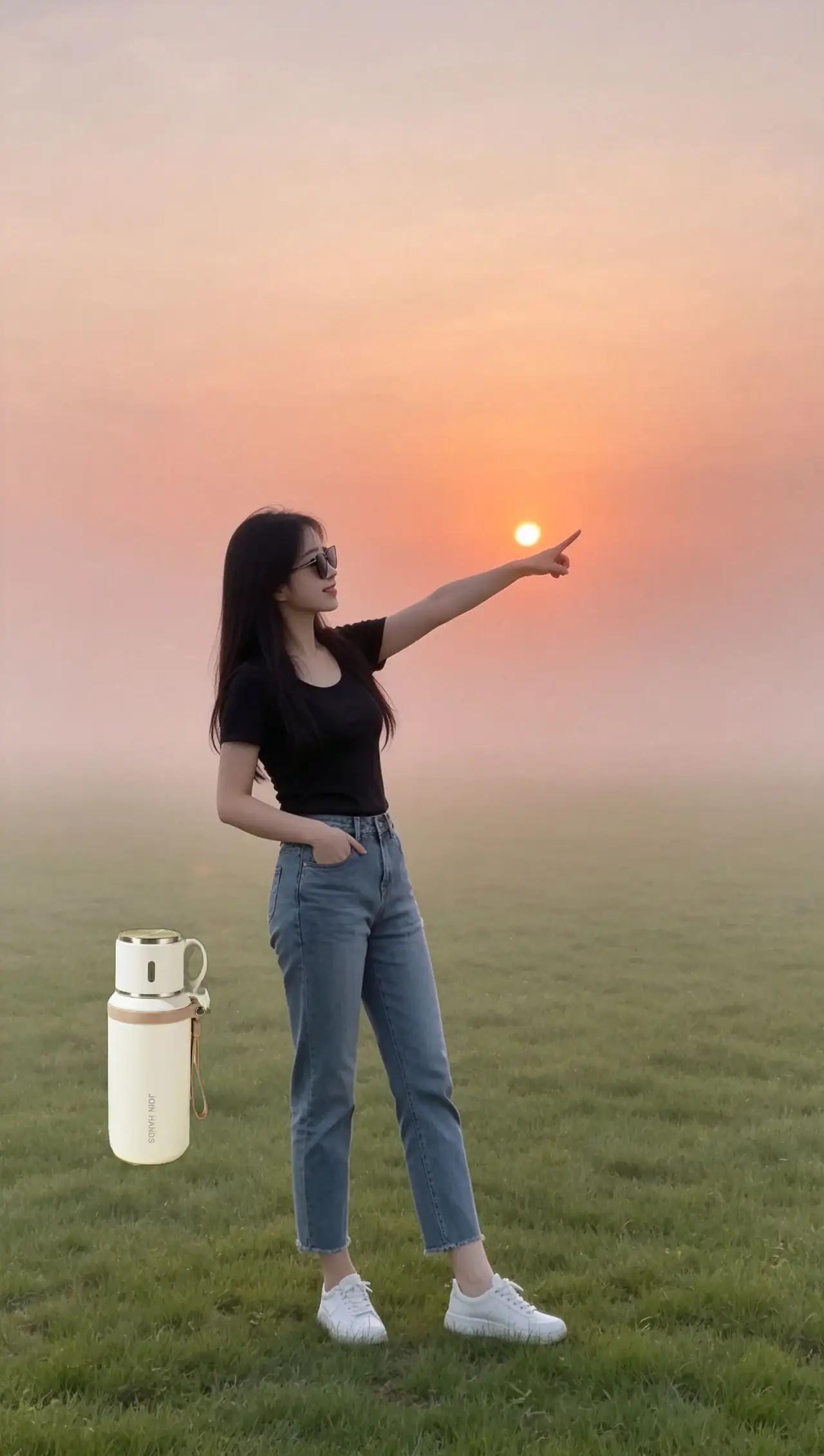 日落时分，与她一起感受温暖的余晖，轻抚心弦。🌅💕🍎