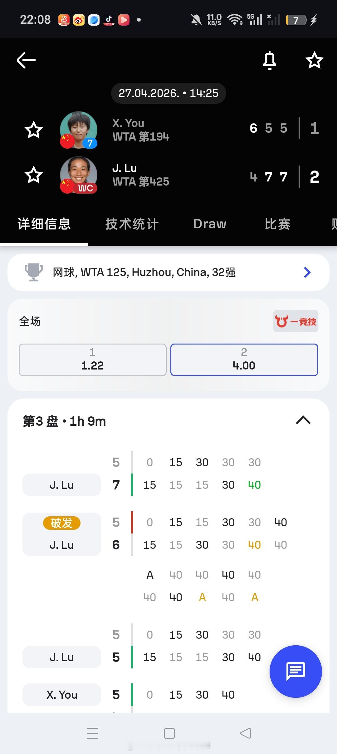 小花小草资讯小花小草资讯小花小草资讯【🇨🇳湖州WTA125】女单正赛第一