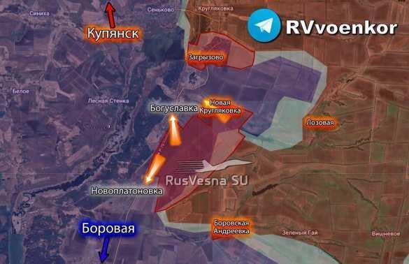 俄军正向博罗瓦亚推进，开始对博古斯拉夫卡发起进攻在博罗夫斯克（库皮扬斯克以北