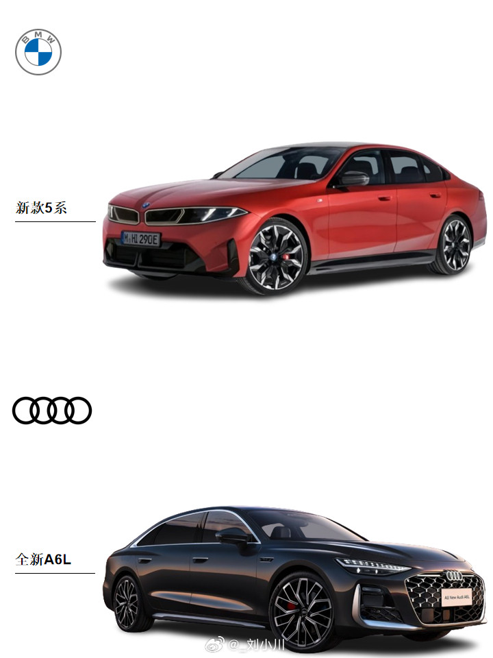 中期改款宝马5系渲染图全新一代一汽奥迪A6L参照全新一代宝马i3前脸造型，绘