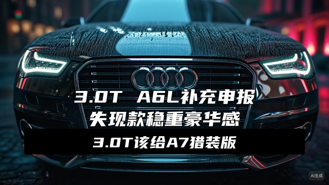 3.0T奥迪A6申报，燃油时代最后的倔强大消息！奥迪昨晚悄悄补充申报了3.0T