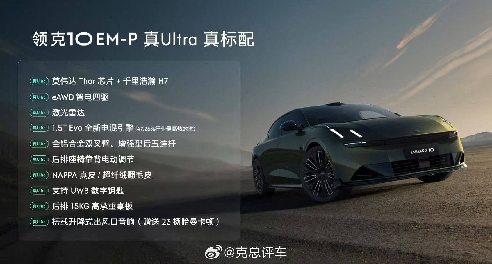 领克10EM-P全系顶配预售19.2万起起步即四驱，全部是Ultra，Thor