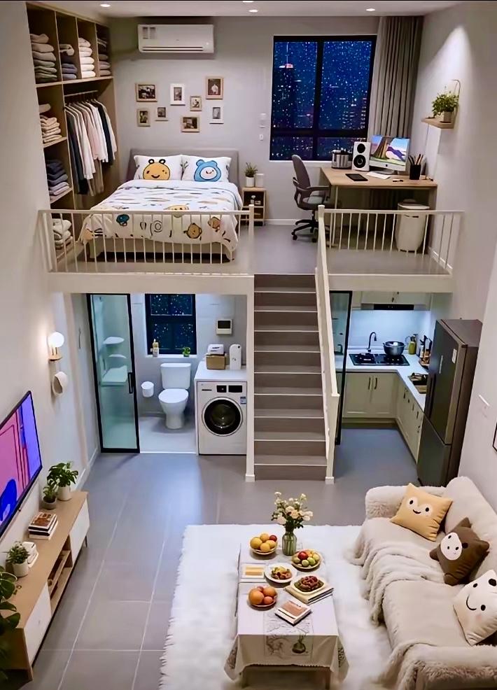 这样的户型，是年轻人最喜欢的，可惜房地产老板都想着捞钱，贪大求全，结果把一个好端