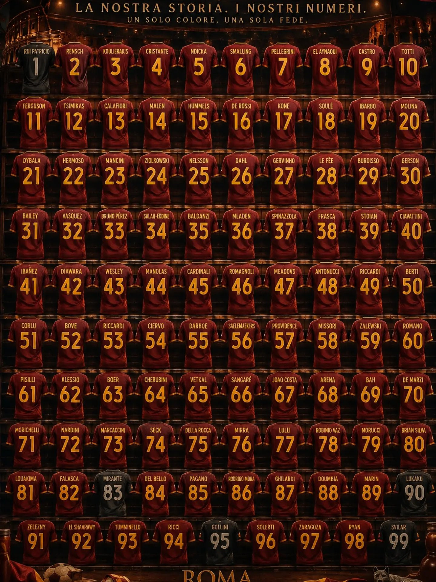 随着莫拉选择86号，罗马历史上从1号到99号就全都有人穿过了。