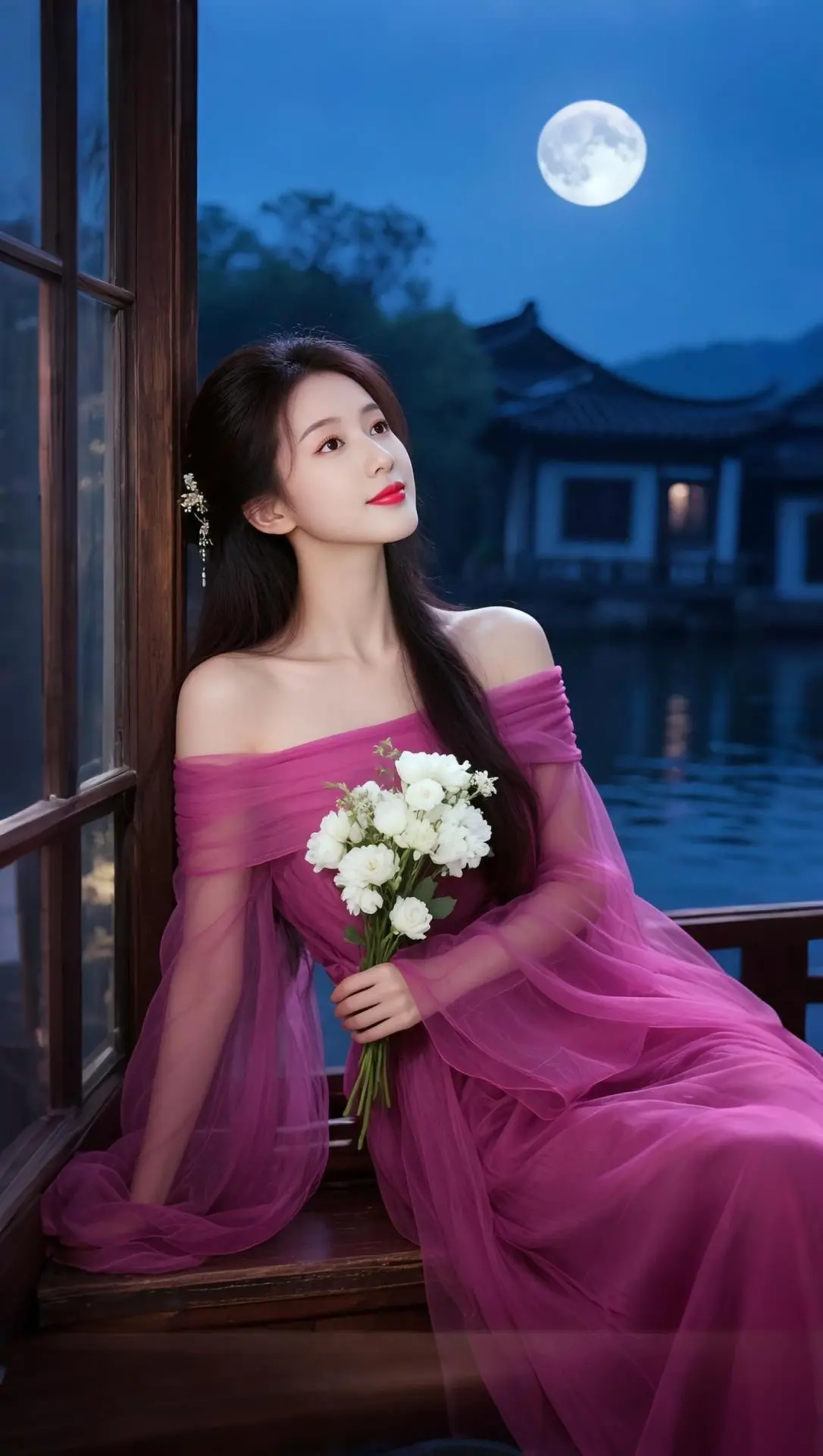 AI月夜古风写真 ai创作