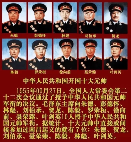 1955年授衔十大元帅，都说＂战神＂粟裕应该位列十大元帅，那么请问可以替代下面的